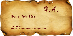 Herz Adrián névjegykártya